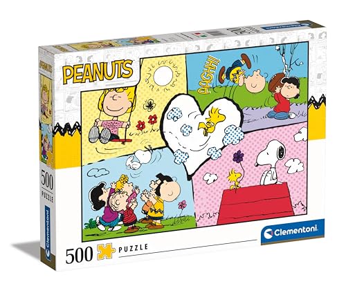 Clementoni 35558 Peanuts-Puzzle 500 Teile Für Erwachsene Und Kinder 14 Jahren, Geschicklichkeitsspiel Für Die Ganze Familie von Clementoni