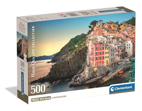 Clementoni Puzzle 500 Teile Collection Riomaggiore Coast Compact Box Puzzle für Erwachsene Made in Italy 35576 von Clementoni