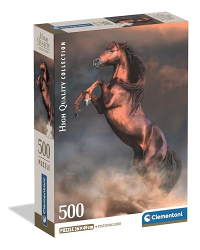 Clementoni Puzzle Collection - Wild Red Stallion 500 Stücke, Compact Box - Puzzle für Erwachsene 14-99 Jahre, Geschenk für Mann und Frau, Made in Italy, 35595 von Clementoni
