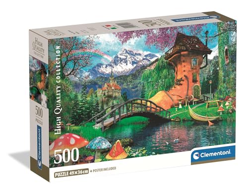 Clementoni Puzzle Collection - The Old Shoe House 500 Stücke, Compact Box - Puzzle für Erwachsene 14-99 Jahre, Geschenk für Mann und Frau, Made in Italy, 35596 von Clementoni