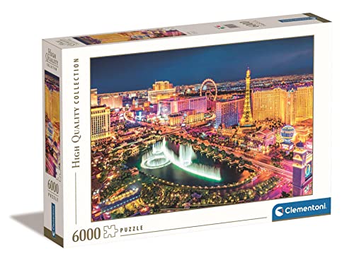 Clementoni 36528 Las Vegas – Puzzle 6000 Teile ab 9 Jahren, buntes Erwachsenenpuzzle mit kräftigen Farben, Geschicklichkeitsspiel für die ganze Familie, schöne Geschenkidee von Clementoni