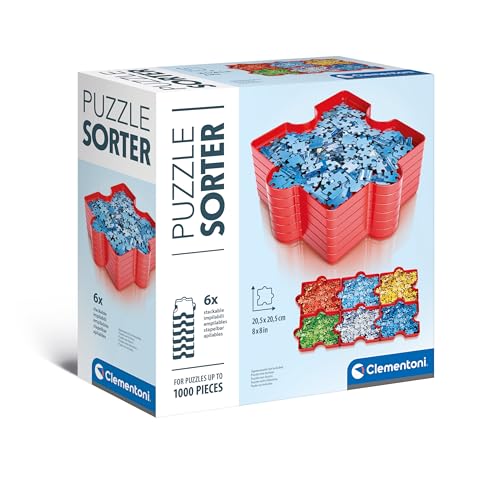 Clementoni Puzzle-Sortierer - 6X stapelbare Sortierhilfe Schalen für Aufbewahrung, Organisation & Transport - Puzzle-Zubehör für Puzzle bis 1000 Teile, 37040 von Clementoni