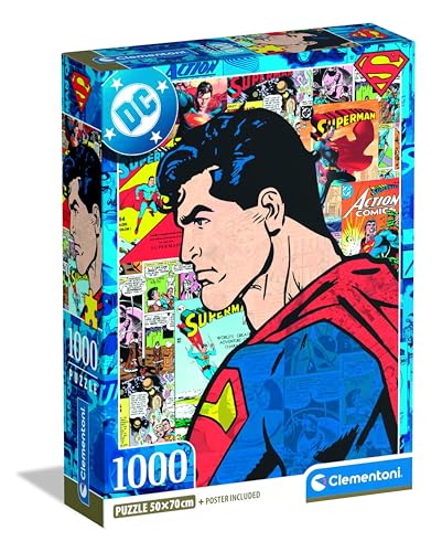 Clementoni 37507 Superman – Puzzle 1000 Teile Compact, Teil 3 der Helden-Trilogie, Erwachsenenpuzzle Clementoni 37507 Superman – Puzzle 1000 Teile Compact, Teil 3 der Helden-Trilogie, Erwachsenenpuzzle von Clementoni