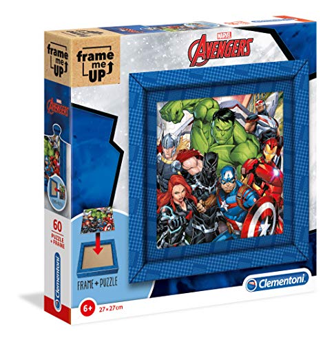 Clementoni 38801 Frame me up Avengers – Puzzle 60 Teile ab 4 Jahren, buntes Kinderpuzzle inkl. Rahmen aus Karton, zum Aufhängen ohne Kleber, Geschicklichkeitsspiel für Kinder von Clementoni