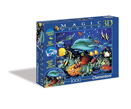 Clementoni 39186.8 - Puzzle Magic 3D 1000 teilig Dolphin Reef von Clementoni