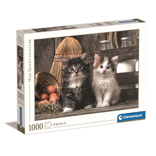 Clementoni 39340 Niedliche Kätzchen – Puzzle 1000 Teile, Geschicklichkeitsspiel für die ganze Familie, farbenfrohes Legespiel, Erwachsenenpuzzle ab 9 Jahren von Clementoni