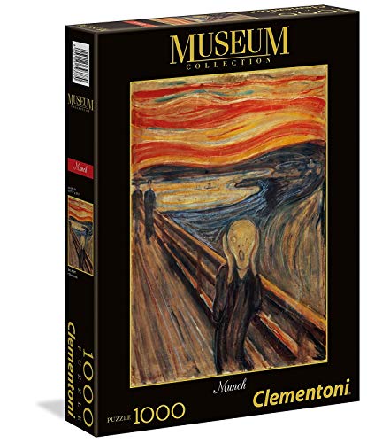 Clementoni 39377 Munch – Der Schrei – Puzzle 1000 Teile, Museum Collection, Geschicklichkeitsspiel für die ganze Familie, buntes Legespiel, Erwachsenenpuzzle ab 14 Jahren von Clementoni