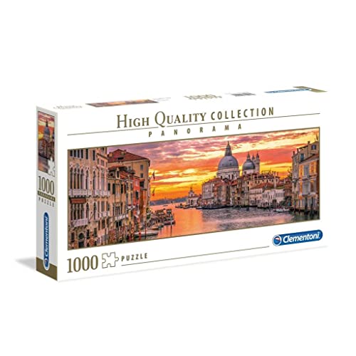 Clementoni 39426 Panorama Venedig Canale Grande – Puzzle 1000 Teile ab 9 Jahren, Erwachsenenpuzzle mit Panoramabild, Geschicklichkeitsspiel für die ganze Familie, ideal als Wandbild von Clementoni