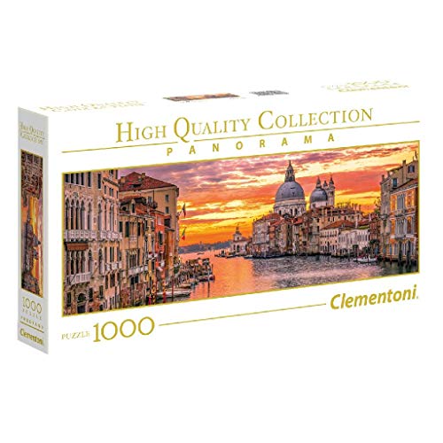 Clementoni 39426 Panorama Venedig Canale Grande – Puzzle 1000 Teile ab 9 Jahren, Erwachsenenpuzzle mit Panoramabild, Geschicklichkeitsspiel für die ganze Familie, ideal als Wandbild von Clementoni