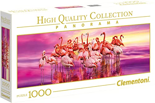 Clementoni 39427 Tanz der Flamingos – Puzzle 1000 Teile, Panorama Puzzle, Geschicklichkeitsspiel für die ganze Familie, Erwachsenenpuzzle ab 14 Jahren von Clementoni