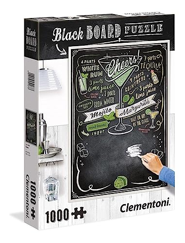 Clementoni 39467 Cheers – Puzzle 1000 Teile, Black Board Puzzle, Geschicklichkeitsspiel für die ganze Familie, modernes Legespiel, Erwachsenenpuzzle ab 14 Jahren von Clementoni