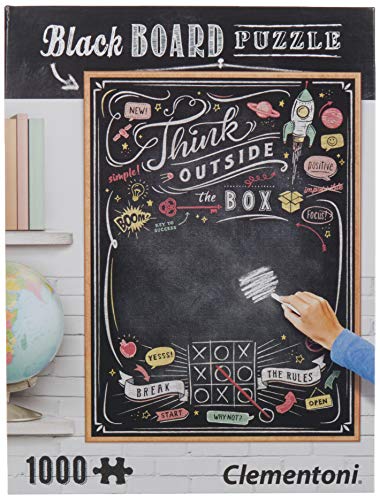 Clementoni 39468 Think outside the box – Puzzle 1000 Teile, Black Board Puzzle, Geschicklichkeitsspiel für die ganze Familie, Erwachsenenpuzzle ab 14 Jahren von Clementoni