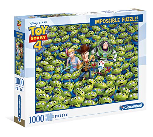 Clementoni 39499 Impossible Puzzle Toy Story 4 – Puzzle 1000 Teile ab 9 Jahren, Erwachsenenpuzzle mit Wimmelbild, herausforderndes Geschicklichkeitsspiel für die ganze Familie von Clementoni