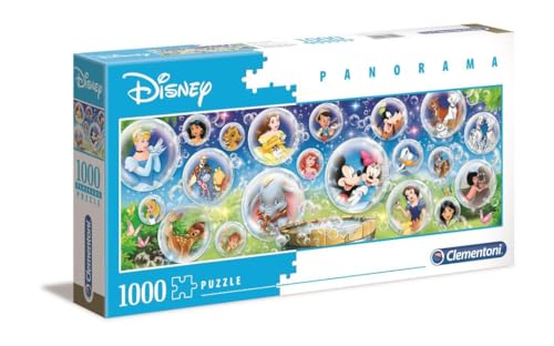 Clementoni 39515 Panorama Disney Classic – Puzzle 1000 Teile ab 9 Jahren, Erwachsenenpuzzle mit Panoramabild, Geschicklichkeitsspiel für die ganze Familie, ideal als Wandbild von Clementoni