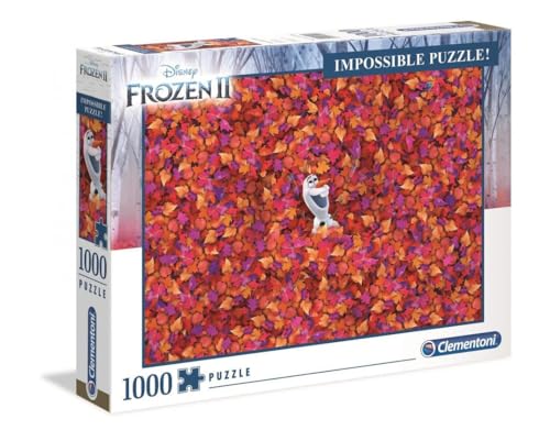 Clementoni 39526 Impossible Puzzle Frozen 2 – Puzzle 1000 Teile ab 9 Jahren, Erwachsenenpuzzle mit Wimmelbild, herausforderndes Geschicklichkeitsspiel für die ganze Familie von Clementoni
