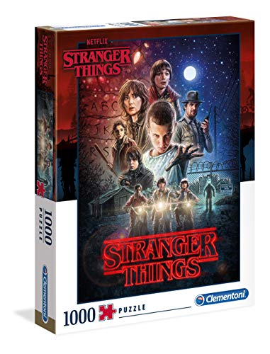 Clementoni 39542 Stranger Things – Puzzle 1000 Teile ab 9 Jahren, buntes Erwachsenenpuzzle mit kräftigen Farben, Geschicklichkeitsspiel für die ganze Familie, schöne Geschenkidee von Clementoni