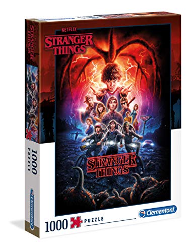 Clementoni 39543 Stranger Things – Puzzle 1000 Teile ab 9 Jahren, buntes Erwachsenenpuzzle mit kräftigen Farben, Geschicklichkeitsspiel für die ganze Familie, schöne Geschenkidee von Clementoni