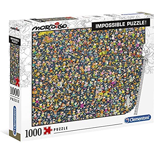 Clementoni 39550 Impossible Puzzle Mordillo – Puzzle 1000 Teile ab 9 Jahren, Erwachsenenpuzzle mit Wimmelbild, herausforderndes Geschicklichkeitsspiel für die ganze Familie von Clementoni
