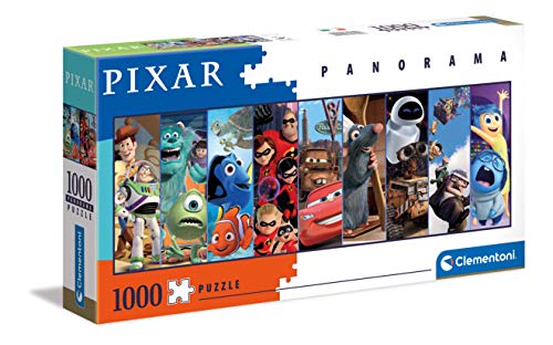 Clementoni 39610 Panorama Disney Pixar – Puzzle 1000 Teile ab 9 Jahren, Erwachsenenpuzzle mit Panoramabild, Geschicklichkeitsspiel für die ganze Familie, ideal als Wandbild, 833 gr von Clementoni