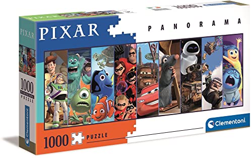 Clementoni 39610 Panorama Disney Pixar – Puzzle 1000 Teile ab 9 Jahren, Erwachsenenpuzzle mit Panoramabild, Geschicklichkeitsspiel für die ganze Familie, ideal als Wandbild, 833 gr von Clementoni