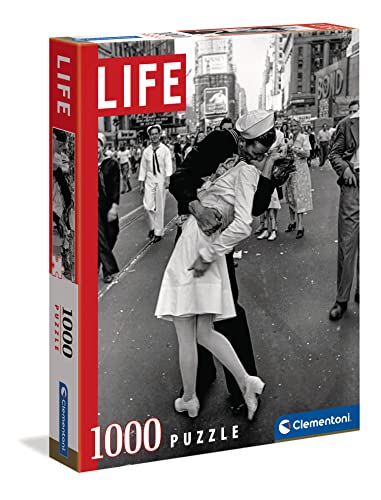 Clementoni 39631 Life Magazine 1000 Teile Schwarz Weiß-Legespiel, Geschicklichkeitsspiel für die ganze Familie, Erwachsenenpuzzle ab 10 Jahren, Puzzle Erwachsene, Mehrfarbig, One Size, The Kiss von Clementoni