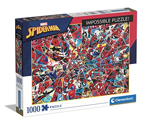 Clementoni 39657 Spider Impossible Marvel Spiderman-Puzzle 1000 Teile ab 10 Jahren, Erwachsenenpuzzle mit Wimmelbild, herausforderndes Geschicklichkeitsspiel für die ganze Familie, Mehrfarbig, Medium von Clementoni