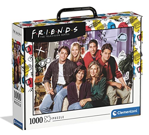 Clementoni 39681 Friends in Suitcase-Puzzle 1000 Teile für Erwachsene und Kinder ab 10 Jahre, Geschicklichkeitsspiel für die ganze Familie, Mehrfarbig, Medium von Clementoni