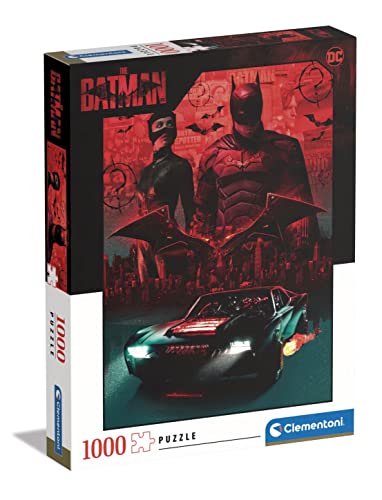Clementoni 39685 Batman Puzzle Batman-1000 Teile Für Erwachsene Und Kinder Ab 10 Jahre, Geschicklichkeitsspiel Für Die Ganze Familie, Black von Clementoni