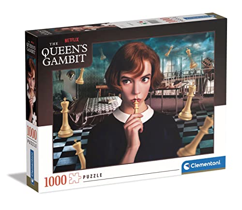 Clementoni Queen's Gambit Gambit-1000 Teile für Erwachsene, Netflix-Puzzle, hergestellt in Italien, Mehrfarbig, 39698 Kinder Ab 10 Jahre, Geschicklichkeitsspiel Für Die Ganze Familie, Standard von Clementoni