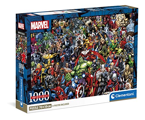 Clementoni Marvel-Universe-Impossible Puzzle - 1000 Teile Puzzle mit Poster für Erwachsene und Kinder ab 14 Jahren, 39709 von Clementoni