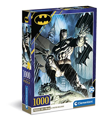 Clementoni 39714 Batman-Puzzle 1000 Teile Für Erwachsene Und Kinder 14 Jahren, Geschicklichkeitsspiel Für Die Ganze Familie, Made In Italy, Mehrfarbig von Clementoni