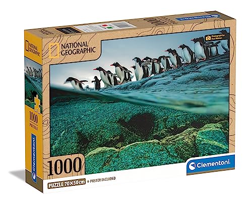 Clementoni 39730 National Geographic-Gentoo Penguins-Puzzle 1000 Teile Für Erwachsene Und Kinder 14 Jahren, Geschicklichkeitsspiel Für Die Ganze Familie, Mehrfarbig von Clementoni