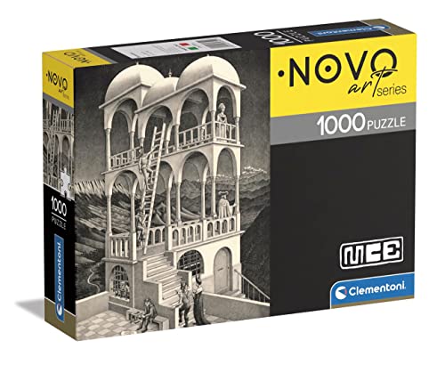 Clementoni 39754 Italien Novo Art Series-M. C. Escher, Belvedere, Puzzle 1000 Teile Für Erwachsene Und Kinder 10 Jahren, Geschicklichkeitsspiel Für Die Ganze Familie, Mehrfarbig von Clementoni