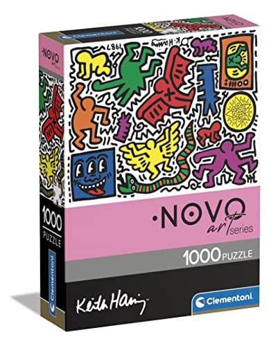 Clementoni 39756 Novo Art Series-Keith Haring, Puzzle 1000 Teile Für Erwachsene Und Kinder 10 Jahren, Geschicklichkeitsspiel Für Die Ganze Familie, Mehrfarbig von Clementoni