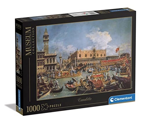 Clementoni 39764 Italy Museum Collection-Canaletto, Return of Bucentaur at The Molo On Ascension Day, Puzzle 1000 Teile Für Erwachsene, Geschicklichkeitsspiel Für Die Ganze Familie, Mehrfarbig von Clementoni