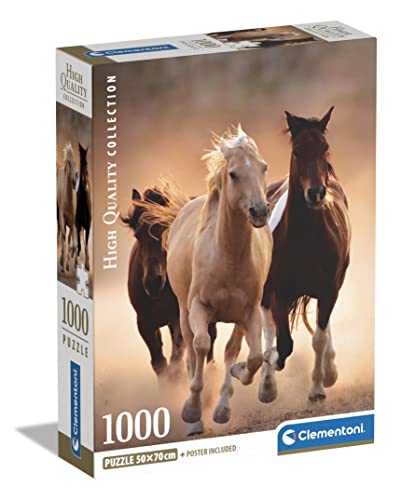 Clementoni 39771 Collection-Running Horses-1000 Teile-Puzzle für Erwachsene, hergestellt in Italien, Mehrfarbig von Clementoni