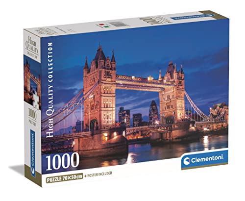 Clementoni 39772 Bridge, Collection-Tower at Night Compact-1000 Teile-Puzzle für Erwachsene, hergestellt in Italien, Mehrfarbig von Clementoni