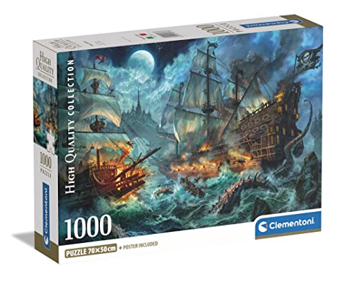 Clementoni - 39777 Kollektion – Pirates Battle – 1000 Teile – Puzzle für Erwachsene, Abbildung von Paolo Barbieri, Made in Italy von Clementoni