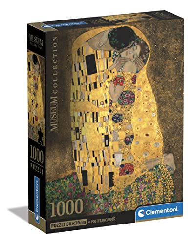 Clementoni 39790 Museum Collection-The Kiss-1000 Teile Erwachsene, Kunst, Puzzle Bilder, Berühmte Gemälde, Made in Italy, Mehrfarbig von Clementoni