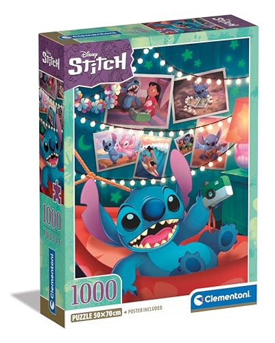 Clementoni Collection Puzzle Compact - Disney Stitch - 1000 Teile Ab 14 Jahren, Erwachsenenpuzzle mit Wimmelbild, Geschicklichkeitsspiel für die ganze Familie, 39793 von Clementoni