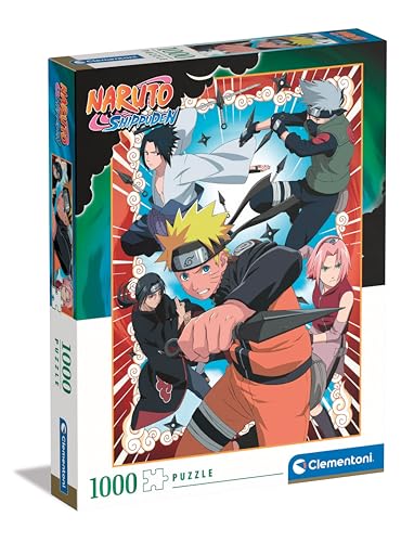 Clementoni 39833 Naruto Shippuden Shippuden-1000 Teile-Puzzle, vertikal, Spaß für Erwachsene, Manga, Anime, Made in Italy, Mehrfarbig von Clementoni