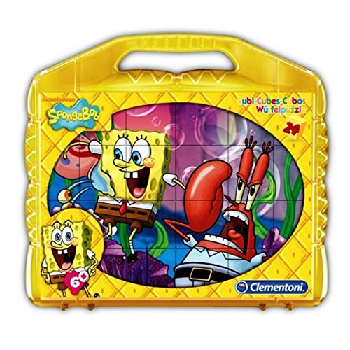 Clementoni 42425.2 - Würfelpuzzle Sponge Bob, 24-er Set von Clementoni