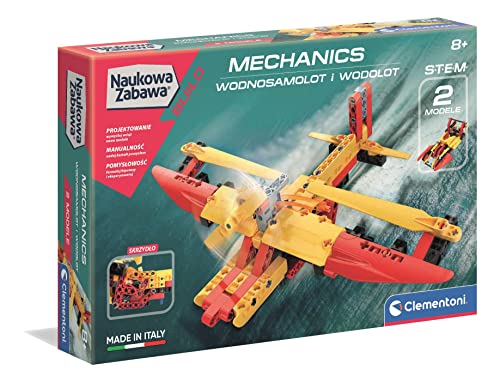 Clementoni - 50060 - Wissenschaftlicher Spaß Build Labor Mechanik Wasserflieder und Hydroplan Bausteine für Kinder ab 8 Jahren Version Polen von Clementoni