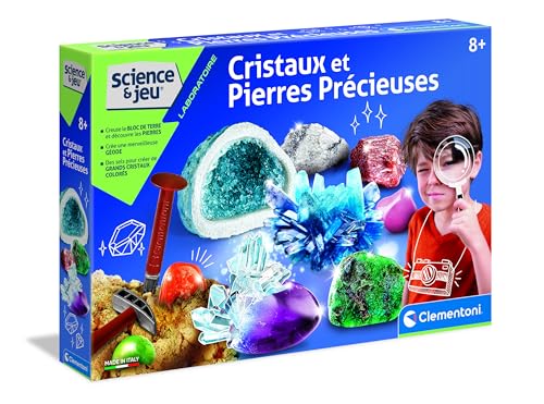 Clementoni - Science & Play - Kristalle und Edelsteine - Wissenschaftsspiel - Labor - Labor - Experimente - Chemische Substanzen - Für Kinder ab 8 Jahren, [Verpackung kann variieren] von Clementoni