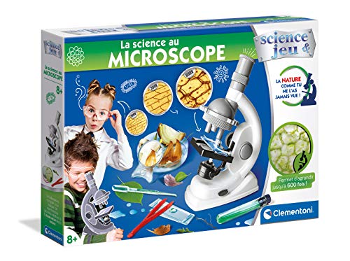 Clementoni 52525 Wissenschaft unter dem Mikroskop – wissenschaftliches Spiel – französische Version, 8 Jahre und älter, Mehrfarbig, 1333 gr von Clementoni
