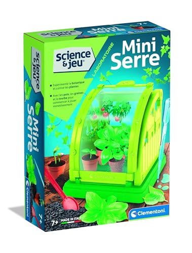 Clementoni | Komplettes Set Pflanzengewächshaus, ab 7 Jahren, Mini-Gewächshaus | Züchten Sie Ihre Pflanzen | Wissenschaft | Lernreich | Hergestellt in Italien | Geschenk Spielzeug für Kinder von Clementoni
