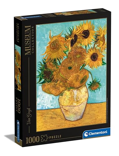 Clementoni 31438 van Gogh – Vase mit Sonnenblumen – Puzzle 1000 Teile, Museum Collection, Geschicklichkeitsspiel für die ganze Familie, Erwachsenenpuzzle ab 14 Jahren von Clementoni