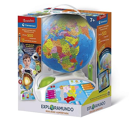 Clementoni 55522 Interaktiver Globus mit App von Auentata-Realität, interaktiver Pädagogischer Weltball mit pädagogischer App, Spielzeug ab 7 Jahren, Spielzeug auf Spanisch von Clementoni