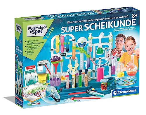 Clementoni - 56172 - Wissenschaft & Spiel - Super Chemie - Niederländische Sprache, Wissenschaftliche Experimente, Lernspiele 8-12 Jahre, Made in Italy von Clementoni