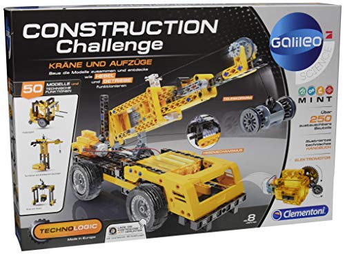 Clementoni 59079 - Construction Challenge - Kräne und Aufzüge, Mehrfarben von Clementoni